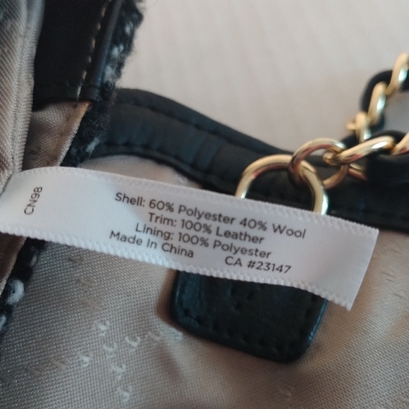 Talbots Black Grey Tweed Classic Crossbody Bag - Picture 12 of 14